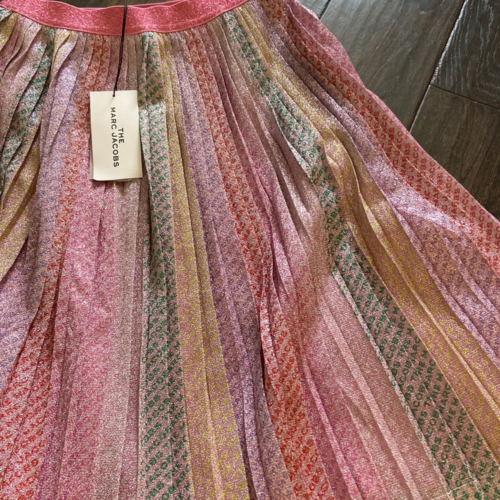 The Marc jacobs metallic pleated skirt rainbow logo print 12Y/156 - Picture 1 of 9